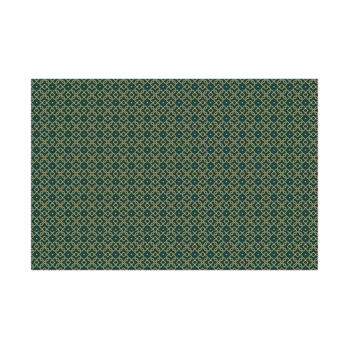 Intricate Green Flowers Christmas Wrapping Paper