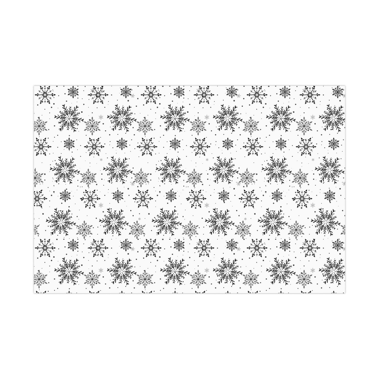 Black Snowflakes Christmas Wrapping Paper