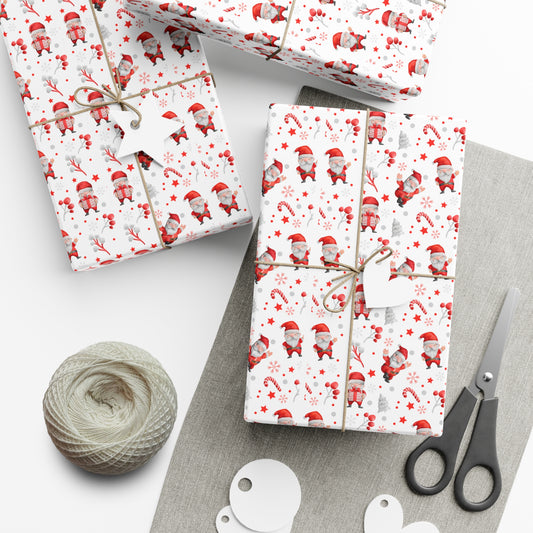 Raining Santas Christmas Wrapping Paper