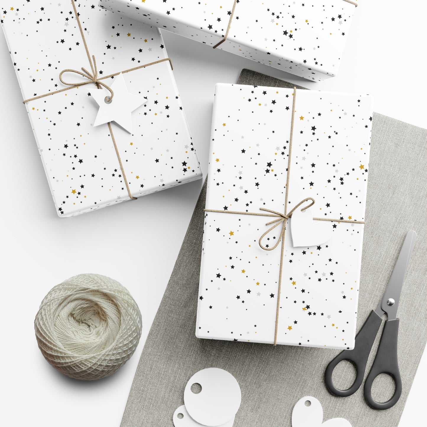 Gold Starry Sky Christmas Wrapping Paper