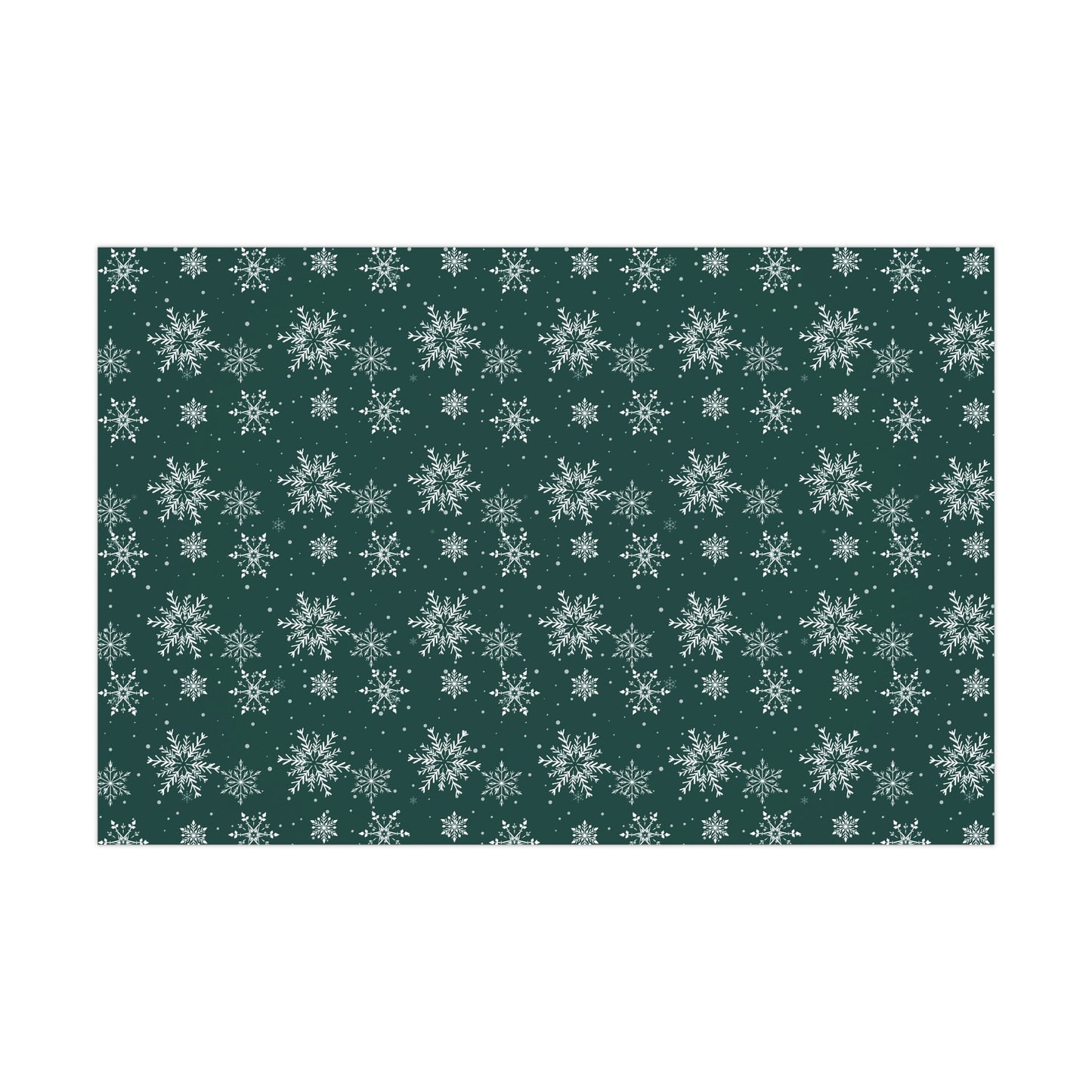 Emerald Snowflakes Christmas Wrapping Paper