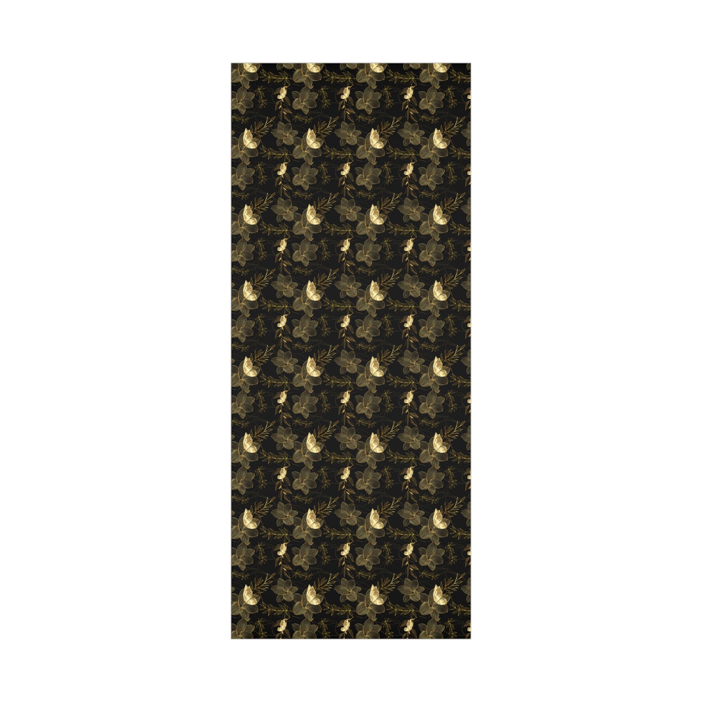 Gold Flowers Christmas Wrapping Paper