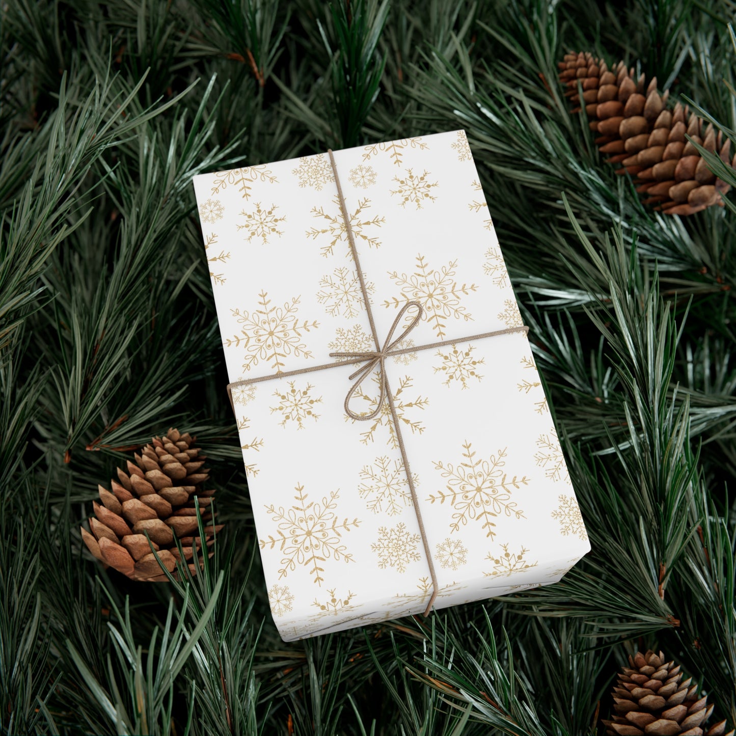 Gold Snowflakes Christmas Wrapping Paper