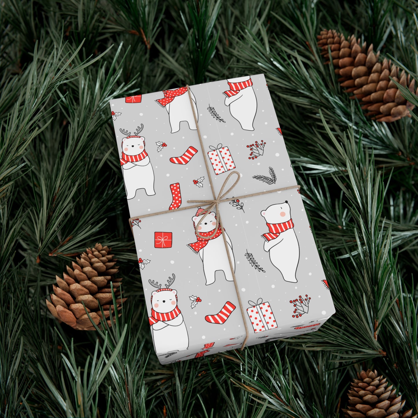 Cozy Polar Bear Christmas Wrapping Paper