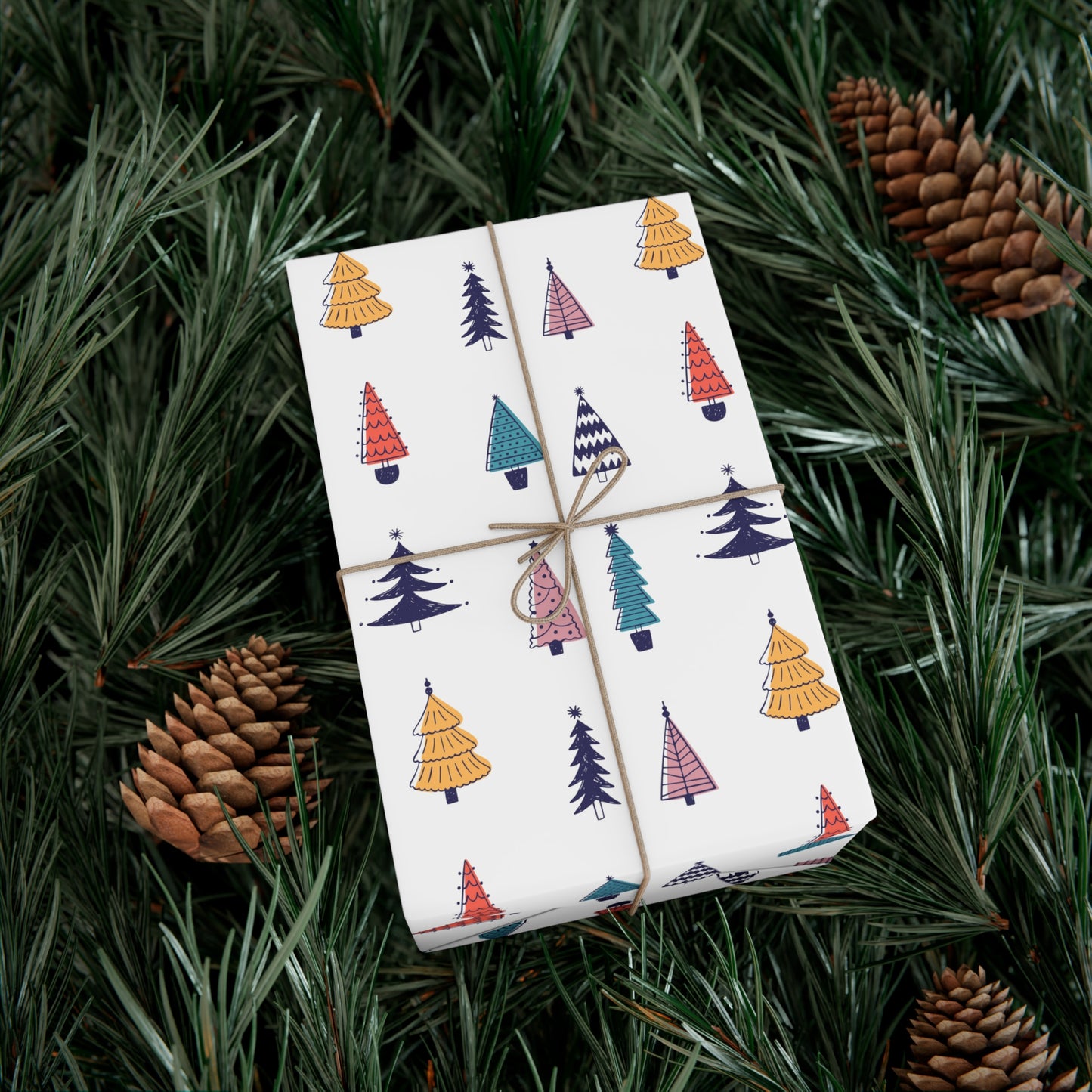 Colorful Trees Christmas Wrapping Paper