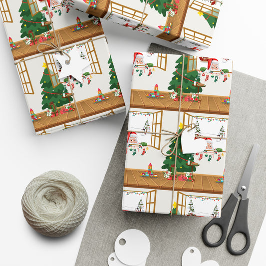 Sneaky Santa Christmas Wrapping Paper