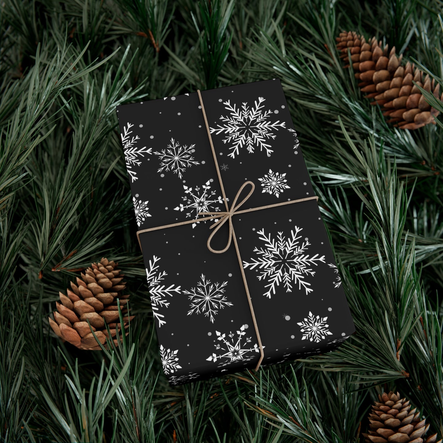 White Snowflakes Christmas Wrapping Paper