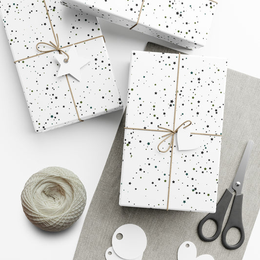 Green Starry Sky Christmas Wrapping Paper