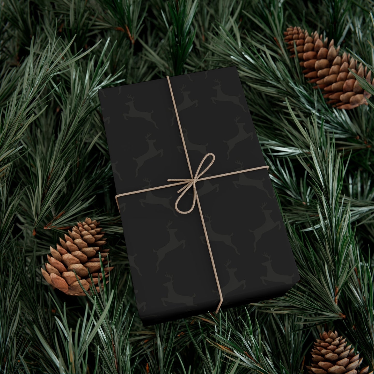 Black Reindeer Christmas Wrapping Paper