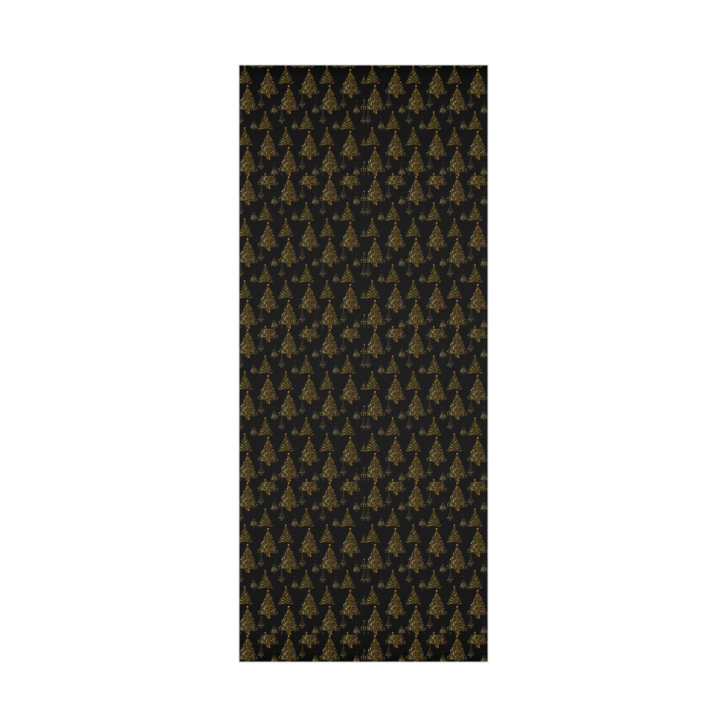 Gold and Black Trees Christmas Wrapping Paper