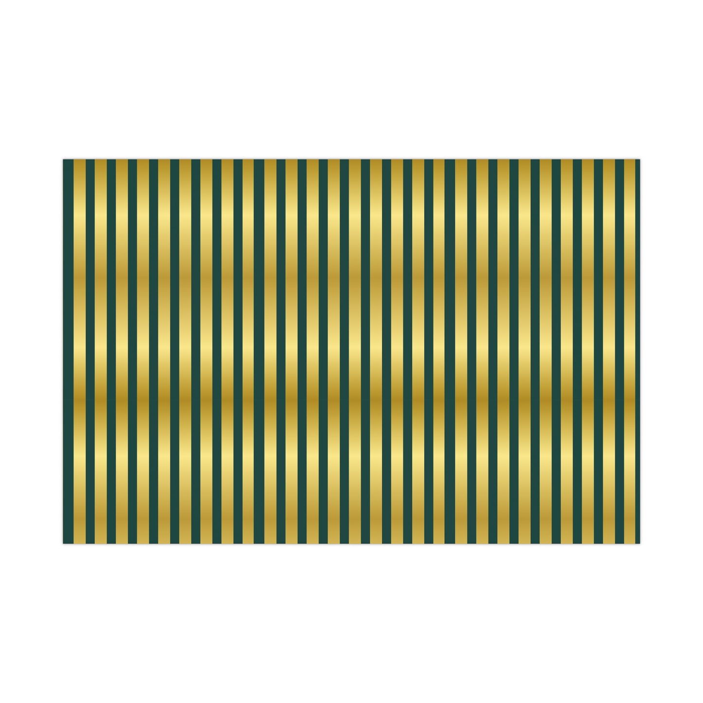 Emerald and Gold Lines Christmas Wrapping Paper