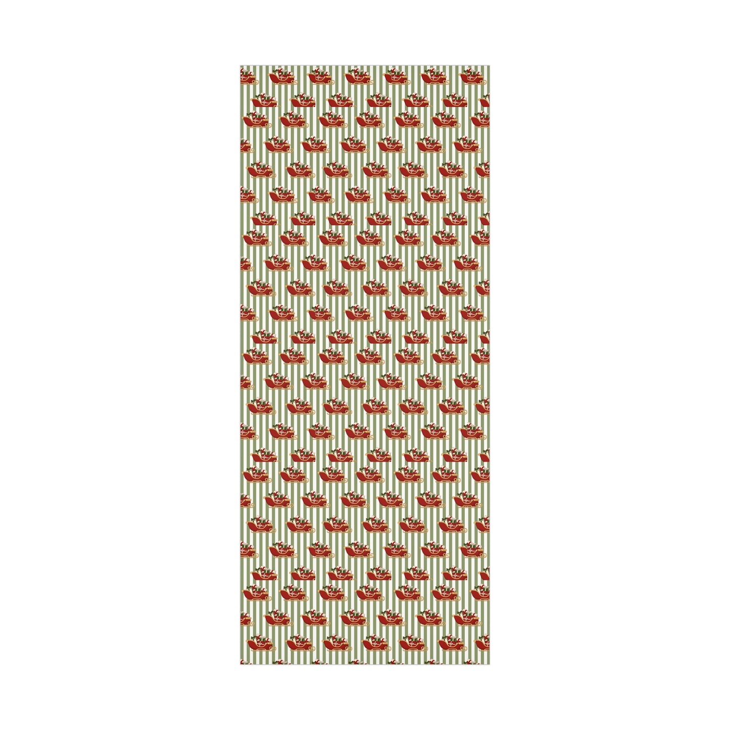 Lined Sleigh Christmas Wrapping Paper