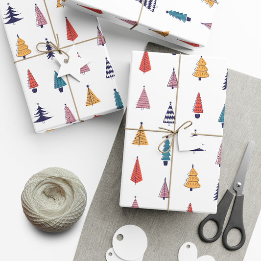 Colorful Trees Christmas Wrapping Paper