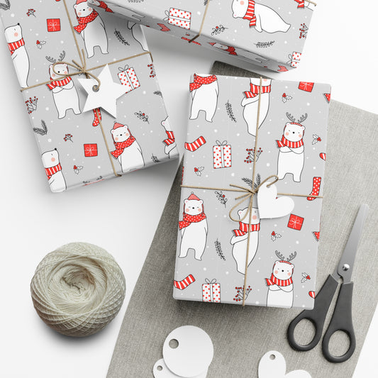 Cozy Polar Bear Christmas Wrapping Paper