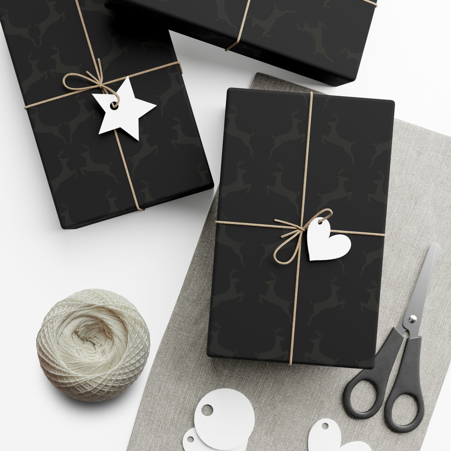 Black Reindeer Christmas Wrapping Paper