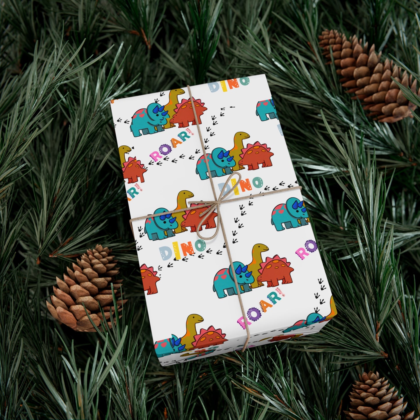 Dinos Roar Christmas Wrapping Paper